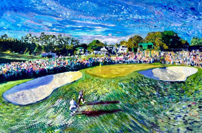 Walk up to 18th @ the Masters, Oil on canvas 24x36
