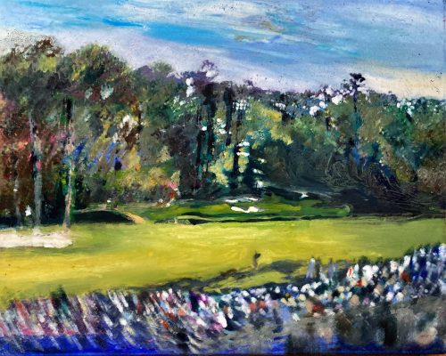 12th at the masters, Oil on canvas 20x24
