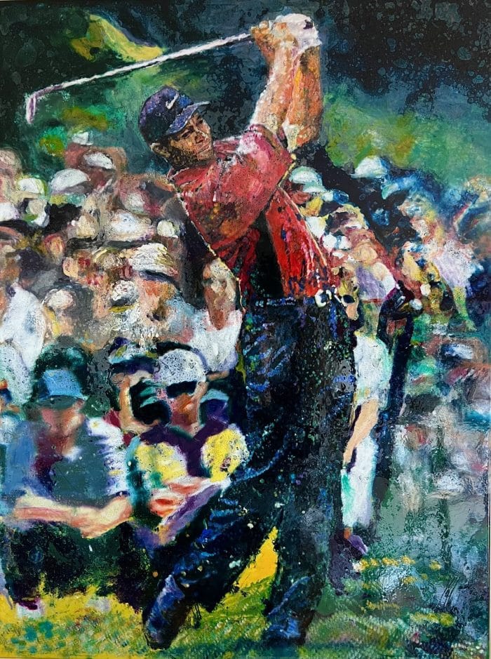 Tiger Woods 2019 Masters Champion, Oil on canvas 48x36