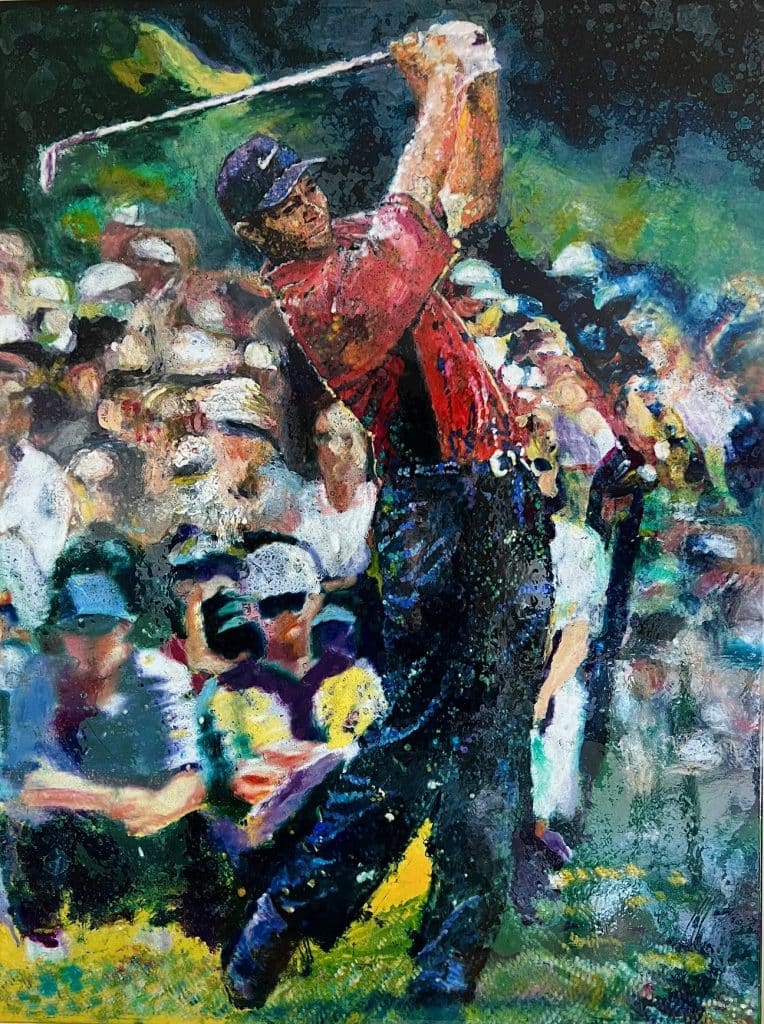 Tiger Woods 2019 Masters Champion, Oil on canvas 48x36
